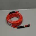 Hybrid Air Hose 1/4 In. x 25 ft, Lightweight, Flexible, Durable Air Compressor Hose with Aluminum Universal Quick Coupler and Industrial Plug, Red