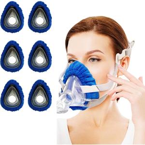 6 Pack Mask Liners Compatible with Medium Size CPAP Full Face Mask,Comfort Reusable Cushion Mask Covers,Absorbs Facial Oils and Moisture Improve The Comfort of Wearing The Mask (Medium Size)