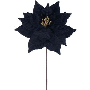 Vickerman 21.5" Black Poinsettia Stem, Includes 6 Pieces Vickerman 21.5" Black Poinsettia Stem, Includes 6 Pieces