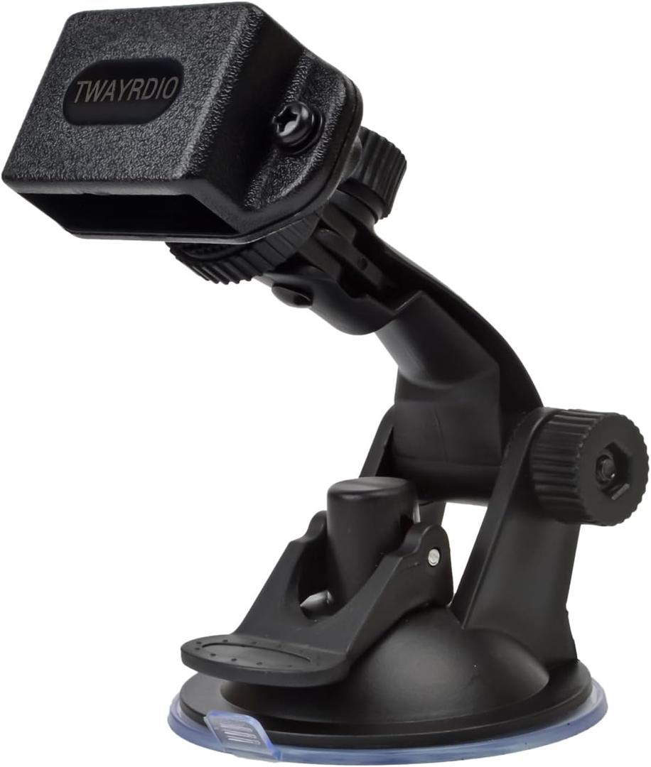 TWAYRDIO Windshield Mount for Handheld Radio, Suction Cup Holder Bracket for Motorola Talkabout BaoFeng Retevis Yaesu Handhelds Walkie Talkie Two Way Radio