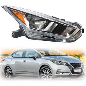 Halogen Passenger Side Headlight Assembly Replacement for 2020 2021 Versa Headlamp Assembly, Pack of 1 