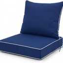 Outdoor Chair Cushion, 19 x 19 Inch Water&Fade Resistant Patio Furniture Chair Cushions, 4'' Thick Patio Loveseat Couch Seat Cushion with Handle Straps, Navy Blue