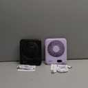 WHATOOK Small Desk Portable Fan Rechargeable: 2 Pack 2000mah 10 Hours Battery Office Quiet Mini Desktop Fan Portable Rechargeable Travel Essentials(Black and Purple)