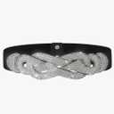 Wide Elastic Rhinestone Belt Women Sequin Belt Stretch Disco Waist Accessories for Dressy and Jumpsuits