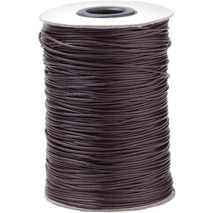 175 Yards 1MM Dark Brown Waxed Cord Korean Polyester Round Wax Thread Soft Macrame Beading String Cords Bulk Rolls with Spool for Sewing Making Jewelry Necklaces Braiding Bracelet Diy Supply