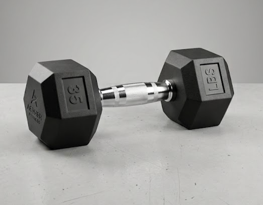 Fitvids Hex Dumbbells Rubber Coated Hand Weights for Exercises and Fitness Home Gym, 35 LB