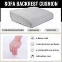 Couch Back Cushions Pillows, Wedge Pillow for Couch & Bed, Back Lumbar Support Pillow, High-Density Foam Backrest Cushion with Linen Cover for Back Pain Relief, 20''x19.2''x6''