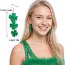 3 x St Patricks Day Sparkly Earrings & 12 patterns Glitter St. Patrick's Day TattoosShamrock Holiday ElementsGreen Gift Bag Shamrock Dangle for Women, Accessories Good Luck Tattoos Hoop