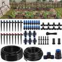 Drip Irrigation Kit – 230FT Automatic Garden Watering System with Quick-Connect 1/4" & 1/2" Fast-Lock Tubing, Adjustable Nozzles & Sprinklers for Greenhouse, Lawn, Potted Plants