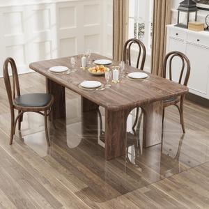 5'×7' Crystal Clear Floor Mat Under Dining Room Table, Floor Protector