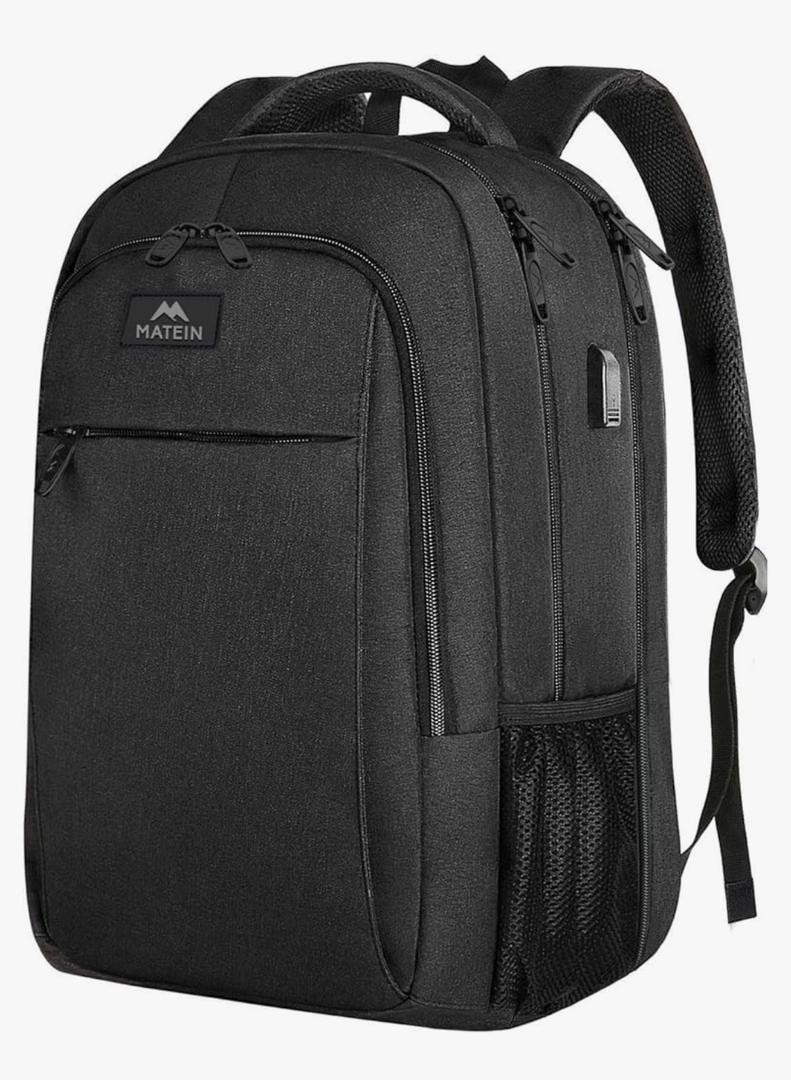 MATEIN Extra Large Backpack, 17 Inch Travel Laptop Backpack with USB Charging Port, Anti Theft TSA Friendly Business Work College Computer Backpack for Men Women, Black