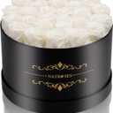 NATROSES 27 Piece Forever Preserved Roses in a Box, Preserved Flowers for Delivery Birthday, Flowers Roses Gifts for Her (White)