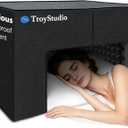 TroyStudio Spacious Soundproof Bed Tent, 35.8"x24.4"x20.7" Acoustic Foam Noise Reduction Canopy, Portable Quiet Sleep Pod Enclosure, Blackout Head Cover for Night Shift Worker and Light Sleeper