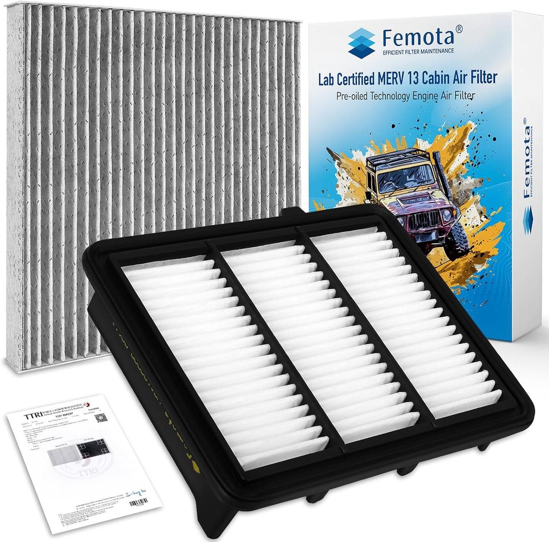Cabin & Engine Air Filter Kit, CF10134 & CA12290, Lab Certified MERV 13, Pre-oiled, 2pcs, Specific for Honda Accord 1.5L L4 (2018-2022); NOT for 2.0L L4 Gas/Hybrid