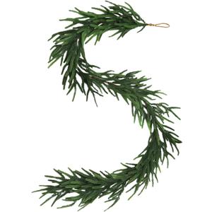 6' Real Touch Norfolk Pine Garland, Lifelike Greenery for Indoor/Outdoor Use, Christmas & Holiday Dcor, Perfect for Mantels, Railings, and Doorways