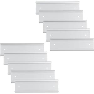 Antrader 10Pcs Name Plate Holder,Wall Mount Office Door Name Plate Holder,Aluminium Alloy Desk Name Plates,Silver,2"8"
