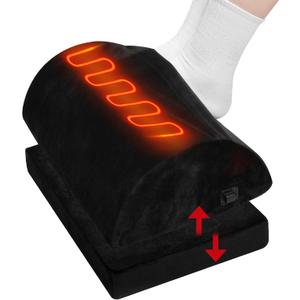 Foot Rest for Under Desk at Work, Ergonomic Footrest for Office, Foot for Feet Pocket with Double Layer Adjustable Height and Washable Cover, Removable Heating Accessories, Black (Heatable) Foot Rest for Under Desk at Work, Ergonomic Footrest for Office, Foot for Feet Pocket with Double Layer Adjustable Height and Washable Cover, Removable Heating Accessories, Black (Heatable)