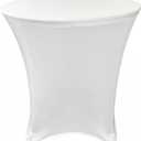 Your Chair Covers - 30 x 30 inch Cocktail Round Stretch Spandex Table Cover - White, Fitted Elastic Tablecloth for Round Tables