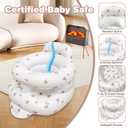 Inflatable Baby Seat for Babies 3-36 Months,Baby Floor Chair with Built in Air Pump,Infant Back Support Seat for Sitting & Learning to Sit (Bear)