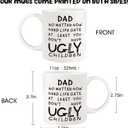 Donse Fathers Day Dad Gifts 11oz Funny Coffee Mug for Dad from Daughter Son | Printed on Both Sides,Microwave &Dishwasher Safe, Sturdy& Chip Resistant, Fade-Resistant Print, Versatile & Giftable