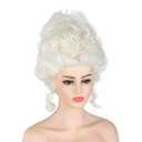 18th Century Baroque Marie Antoinette Wigs Ladies Adult Halloween Cosplay Accessories (Ivory)