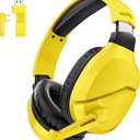 WolfLawS Wireless Gaming Headset with Noise Canceling Microphone for PS5, PC, PS4, 2.4G/Bluetooth Gaming Headphones with USB and Type-c Connector, Wired Mode for Controller - Yellow