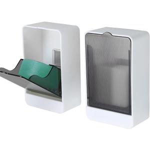 Bar Soap Holder Dish Shower 2 PCS Self Draining Soap Container with Lid, Wall Mounted Soap Box Tray for Bathroom Bathtub Sink, Waterproof White, Adhesive Include (White)
