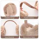 Nfvjfxz 1Pcs Foldable Earmuffs Adult Winter Warm Plush Adjustable Ear Muffs Soft Thermal Earmuffs for Skiing Running Hiking (Khak)