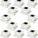 Viewsun 12 Pack Solar Post Cap Lights, Outdoor Fence Solar Powered White Shell Caps for Deck, Patio, Garden Decor, Warm White High Brightness SMD LED Lighting, Lamp Fits for 4x4 or 6x6 Wooden Posts