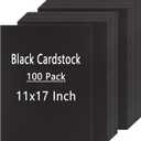 QTLCOHD 100 Sheets Black Cardstock 11 x 17 Inches Black Construction Paper Bulk Heavy Cover Card Stock for DIY Crafts Cards Making