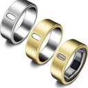 3 Pack Cover Compatible with Oura Ring Gen 4/Oura Ring Gen 3 Horizon/Heritage, Support Charging with Cover on, Anti-Scratch TPU Protector for Men Women (Size 7, Gold*2+Silver)