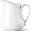 Yedio 17 oz Porcelain Milk Creamer Pitcher with Handle, White Creamer, Microwave & Freezer Safe