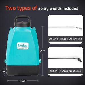 3 Gallon Battery Powered Sprayer Backpack, Pressure Sprayer with 5 Nozzles, Professional Electric Sprayer for Weed, Sterilisation, Garden and Yard, 2 Wands for Pros Removing, Degreasing or Cleaning