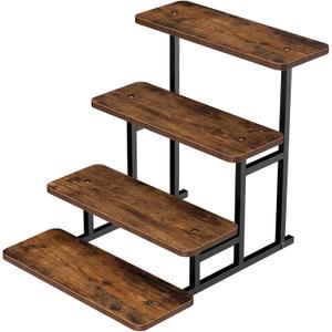 Cupcake Stand for 50 Cupcakes 4 Tiered Tray Stand for Food Cookie Wooden Dessert Display Risers for Party Wedding Buffet Stepped Risers Display Stands for Vendor Farmers Market Display, Brown