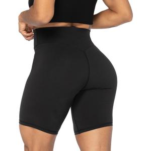 Sunzel No Front Seam High Waist Biker Shorts for Women, Squat Proof Yoga Workout Gym Bike Shorts (Medium, Black)