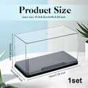 OLYCRAFT Clear Plastic Display Case 7x3.5x4 Inch Display Stand Box Self-Assembl Display Case with Black Base Dust Proof Protection Showcase for Collection Bricks Blocks Models