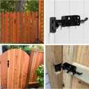 WellMade Thumb Gate Latch Heavy Duty,Self Locking Door Latches and 9" Handle Kit,Steel Gate Lock Hardware for Wooden/Vinyl Fence Swing Outdoor Gate,Black with Screw