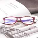 JOSCHOO Computer Reading Glasses Blue Light Blocking Readers Men and Women Glasses of Reading (Purple Stripe, 0.0)