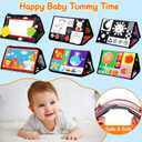 Baby Mirror Tummy Time Toys 0-6 Months with Crinkle Cloth Books Infant High Contrast Newborn Sensory Black and White Toy for 0-3 4 5 6 Months Must Haves Babies 3-6 6-12 Month Boy Girl Shower Gifts