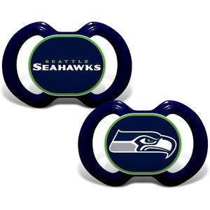 Baby Fanatic Infant Pacifier 2-Pack - Seattle Seahawks Official NFL Baby Gear, Orthodontic Silicone