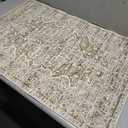 KUTA Vintage Floral Rug 3x5, Area Rugs for Living Room Beige Brown Washable Kitchen Carpet Non-Slip, Ultra Soft Printed Distressed Vintage Entry Low-Pile Throw for Living Room Dorm Dcor