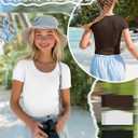 3 Pack Girls Shirts Scoop Neck Ribbed T Shirts Teens Short Sleeve Slim Fit Summer Tees for Kids Age 5-14