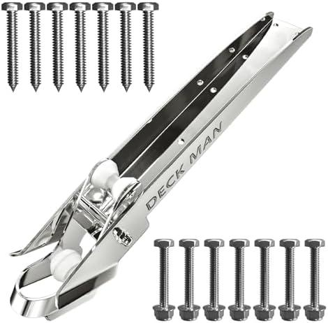 Deck Man Bow Anchor Roller 316 Stainless Steel Marine Grade Hinged Self-Launching Bow Roller for Delta Anchors