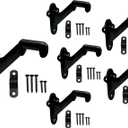 QCAA HandRail Brackets, 3", Zinc Die Cast, Matte Black, 6 Pack, Made in Taiwan