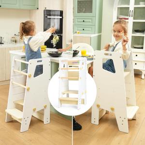 GroowingMind Toddler Tower - Adjustable Multi-Use Kitchen Step Stool, Essential Montessori Furniture, Perfect Toddler High Chair & Kids Step Stool
