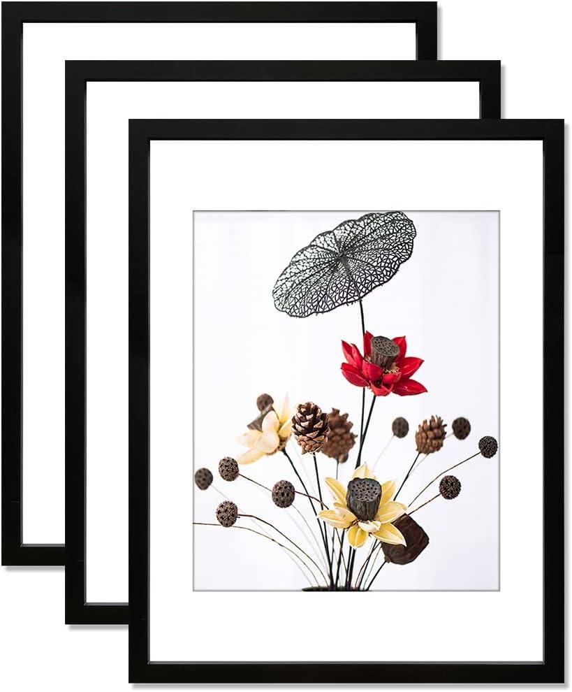 THREELOVE 18x24 Frame Black, Display 16x20 Picture with Mat or 18x24 without Mat, Photo Poster Frame Wall Mounting, Set of 3