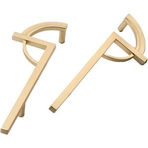 1pc Furniture Hardware Handles Zinc Alloy Cabinet Pulls Drawer Dresser Handle Kitchen Cupboard Pull Door Knobs(Gold-Left)
