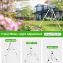 Heavy Duty Impact Sprinkler on Tripod Base,50 Inch Tripod Sprinkler with Brass Nozzle for Yard Large Area,Extra Tall 360 Degree Rotating,Waters Up to 90 Ft,Legs Extend Up to 50"