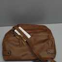 FADEON Large Crossbody Purses for Women Crossbody Bag, Designer Leather Cross Body Purses Multi Pocket Shoulder Bag (Brown)