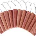 12 Pcs Cedar Blocks with 12 Hook Hanger Hang Ups for Clothes Storage Natural Aromatic Long-Lasting Scent Cedar for Drawers and Closets 5.1x1.9x0.5in
